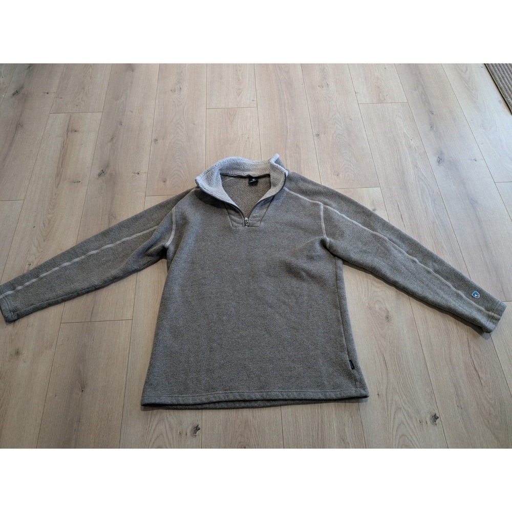 Kuhl Alpaca Fleece 1/4 Zip Pullover Men's, Oatmeal, XL‎ X-Large, EUC